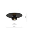 Solar 1 Svart/Rand taklampa - Ø14 cm, E14, 230V, utan ljuskälla