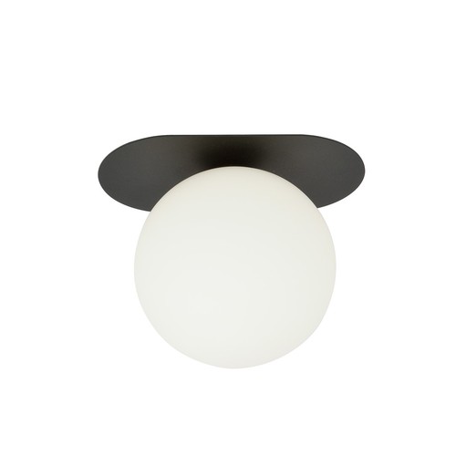 Plaza 1 Svart/Opal taklampa - Ø15 cm, E14, 230V, utan ljuskälla