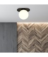 Plaza 1 Svart/Opal taklampa - Ø15 cm, E14, 230V, utan ljuskälla