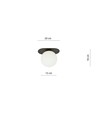 Plaza 1 Svart/Opal taklampa - Ø15 cm, E14, 230V, utan ljuskälla