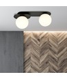 Plaza 2 Svart/Opal taklampa - Ø15 cm, E14, 230V, utan ljuskälla