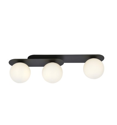 Plaza 3 Svart/Opal taklampa - Ø15 cm, E14, 230V, utan ljuskälla