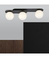 Plaza 3 Svart/Opal taklampa - Ø15 cm, E14, 230V, utan ljuskälla