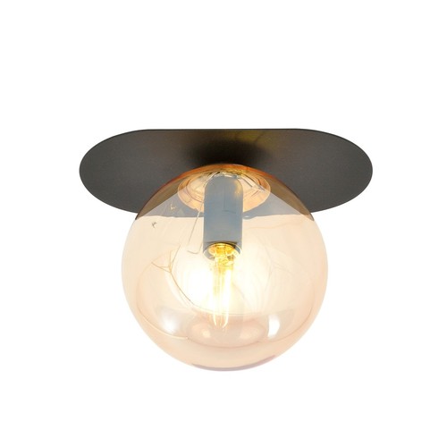 Plaza 1 Svart/Bärnsten taklampa - Ø14 cm, E14, 230V, utan ljuskälla