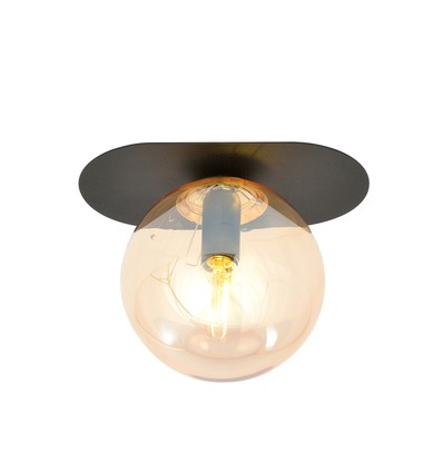 Plaza 1 Svart/Bärnsten taklampa - Ø14 cm, E14, 230V, utan ljuskälla
