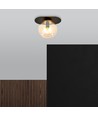 Plaza 1 Svart/Bärnsten taklampa - Ø14 cm, E14, 230V, utan ljuskälla