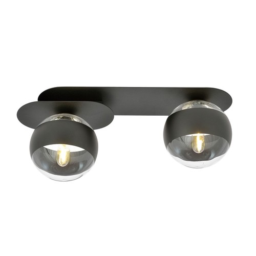 Plaza 2 Svart/Rand taklampa - Ø14 cm, E14, 230V, utan ljuskälla