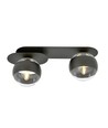 Plaza 2 Svart/Rand taklampa - Ø14 cm, E14, 230V, utan ljuskälla