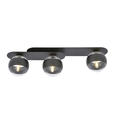 Plaza 3 Svart/Rand taklampa - Ø14 cm, E14, 230V, utan ljuskälla