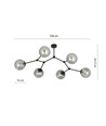 Space 6 Svart/Grafit taklampa - Ø14 cm, E14, 230V, utan ljuskälla
