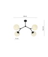 Space 4 Svart/Opal taklampa - Ø15 cm, E14, 230V, utan ljuskälla.