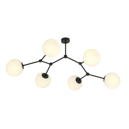 Space 6 Svart/Opal taklampa - Ø15 cm, E14, 230V, utan ljuskälla