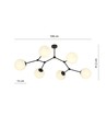 Space 6 Svart/Opal taklampa - Ø15 cm, E14, 230V, utan ljuskälla