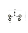 Space 4 Svart/Rand taklampa - Ø14 cm, E14, 230V, utan ljuskälla
