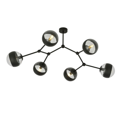 Space 6 Svart/Randig taklampa - Ø14 cm, E14, 230V, utan ljuskälla