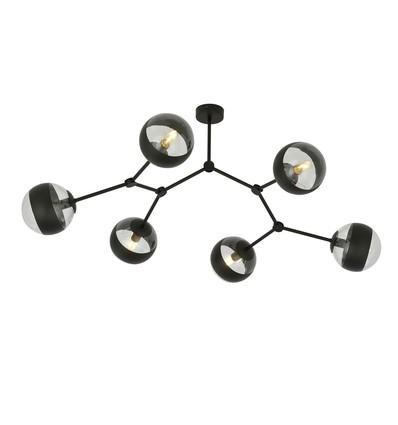 Space 6 Svart/Randig taklampa - Ø14 cm, E14, 230V, utan ljuskälla
