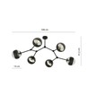 Space 6 Svart/Randig taklampa - Ø14 cm, E14, 230V, utan ljuskälla