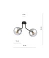 Nova 2 Svart/Grafit taklampa - Ø14 cm, E14, 230V, utan ljuskälla