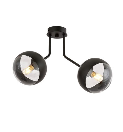Nova 2 Svart/Rand taklampa - Ø14 cm, E14, 230V, utan ljuskälla