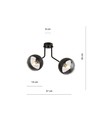 Nova 2 Svart/Rand taklampa - Ø14 cm, E14, 230V, utan ljuskälla