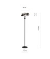 Nova LP3 Svart/Strimmig golvlampa - Ø14 cm, E14, 230V, utan ljuskälla
