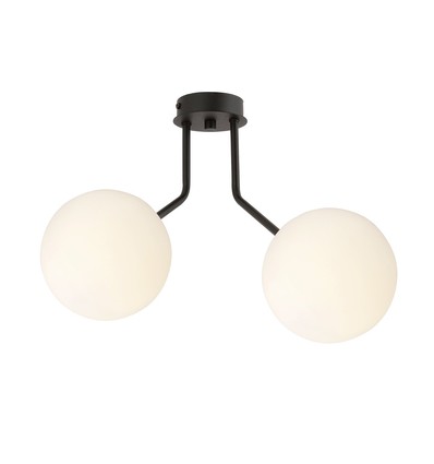 Nova 2 Svart/Opal taklampa - Ø15 cm, E14, 230V, utan ljuskälla