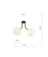 Nova 2 Svart/Opal taklampa - Ø15 cm, E14, 230V, utan ljuskälla