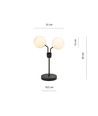 Nova LN2 Svart/Opal bordlampa - Ø15 cm, E14, 230V, utan ljuskälla