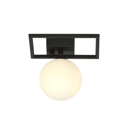 Imago 1E Svart/Opal taklampa - Ø15 cm, E14, 230V, utan ljuskälla.