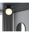 Imago 1E Svart/Opal taklampa - Ø15 cm, E14, 230V, utan ljuskälla.