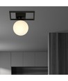 Imago 1E Svart/Opal taklampa - Ø15 cm, E14, 230V, utan ljuskälla.