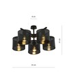 Jordan 5 Svart taklampa - Ø15 cm, E27, 230V, utan ljuskälla