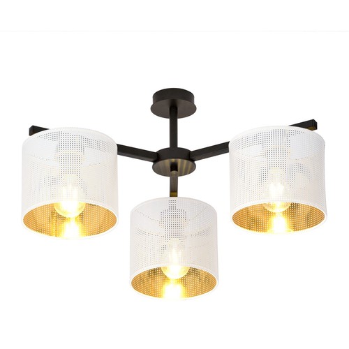 Jordan 3 Vit/Guld taklampa - Ø15 cm, E27, 230V, utan ljuskälla