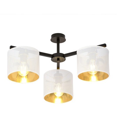Jordan 3 Vit/Guld taklampa - Ø15 cm, E27, 230V, utan ljuskälla