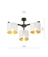Jordan 3 Vit/Guld taklampa - Ø15 cm, E27, 230V, utan ljuskälla