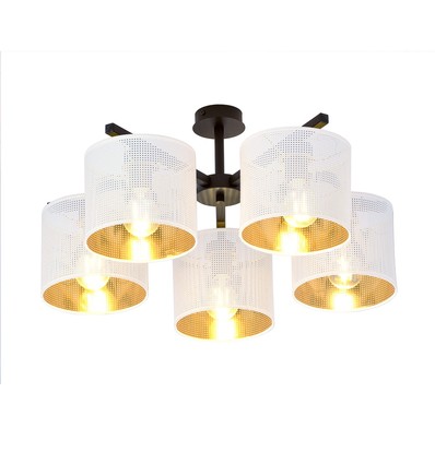 Jordan 5 Vit/Guld taklampa - Ø15 cm, E27, 230V, utan ljuskälla