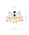 Jordan 5 Vit/Guld taklampa - Ø15 cm, E27, 230V, utan ljuskälla