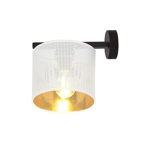 Jordan K1 Vit/Guld vägglampa - Ø15 cm, E27, 230V, utan ljuskälla