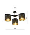 Jordan 3 Svart/Guld taklampa - Ø15 cm, E27, 230V, utan ljuskälla