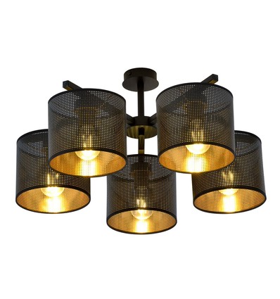 Jordan 5 Svart/Guld taklampa - Ø15 cm, E27, 230V, utan ljuskälla