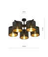 Jordan 5 Svart/Guld taklampa - Ø15 cm, E27, 230V, utan ljuskälla