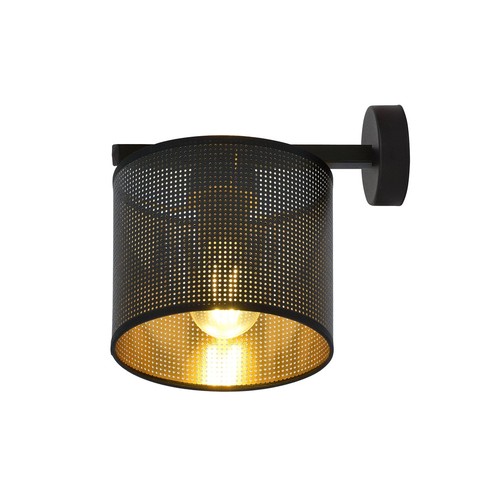 Jordan K1 Svart/Guld vägglampa - Ø15 cm, E27, 230V, utan ljuskälla