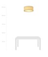 Aston 3 Rattan taklampa - Ø50 cm, E27, 230V, utan ljuskälla