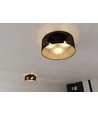 Aston 3 Svart/Guld taklampa - Ø50 cm, E27, 230V, utan ljuskälla