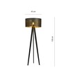 Aston LP1 Svart/Guld golvlampa - Ø45 cm, E27, 230V, utan ljuskälla