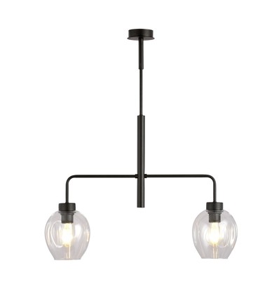 Lukka 2 Svart/Transparent pendellampa - Ø14 cm, E27, 230V, utan ljuskälla