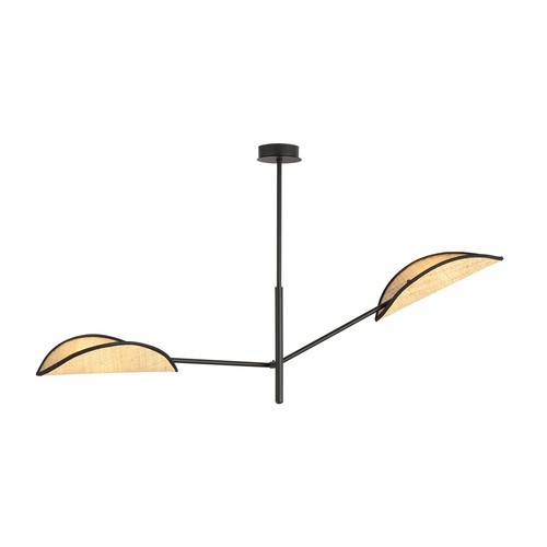 Vene 2 Svart/Rattan taklampa - Ø12 cm, E14, 230V, utan ljuskälla