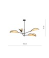 Vene 4 Svart/Rattan taklampa - Ø12 cm, E14, 230V, utan ljuskälla