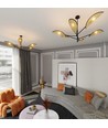 Vene 6 Svart/Rattan taklampa - Ø12 cm, E14, 230V, utan ljuskälla