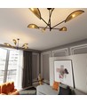 Vene 6 Svart/Rattan taklampa - Ø12 cm, E14, 230V, utan ljuskälla